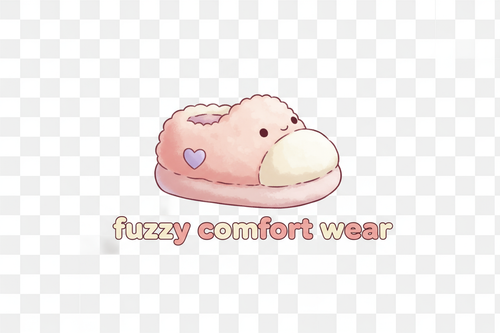 cute clear bacground logo for my fuzzy comfort wear its a comfortable fuzzy shoe store